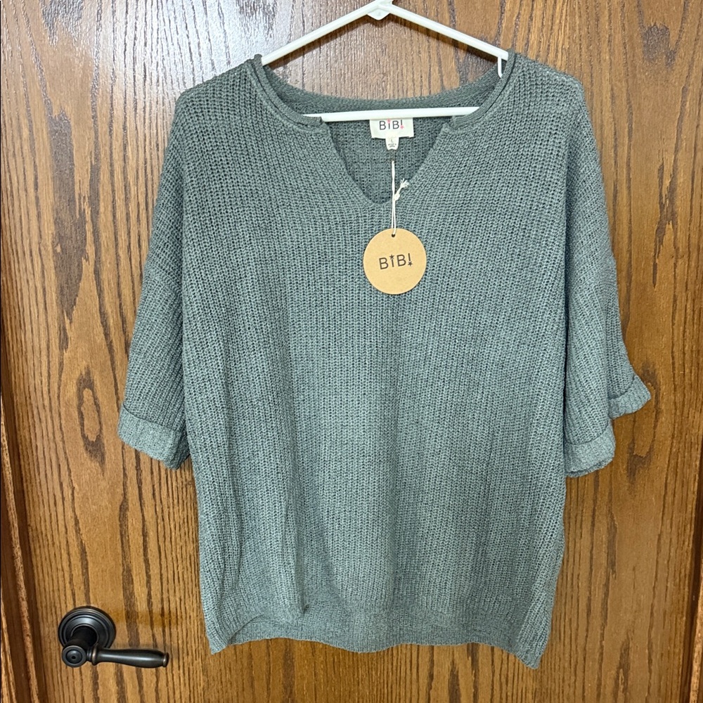 BiBi Women's Sage V-Neck Sweater